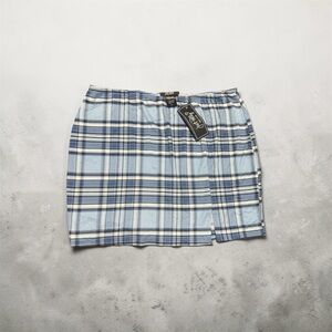 Blue Plaid Mini Skirt -